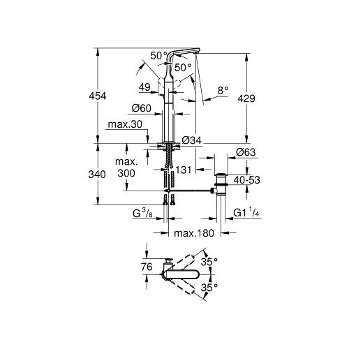 Grohe Veris 1/2 Inch Extra Large Size Basin Mixer - Unbeatable Bathrooms