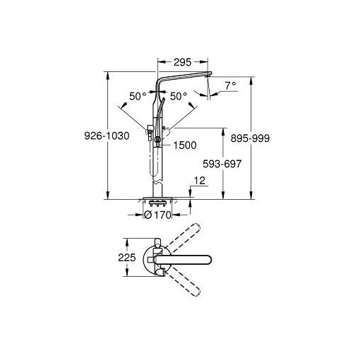 Grohe Veris 1/2 Inch Floor Mounted Single Lever Bath Mixer - Unbeatable Bathrooms
