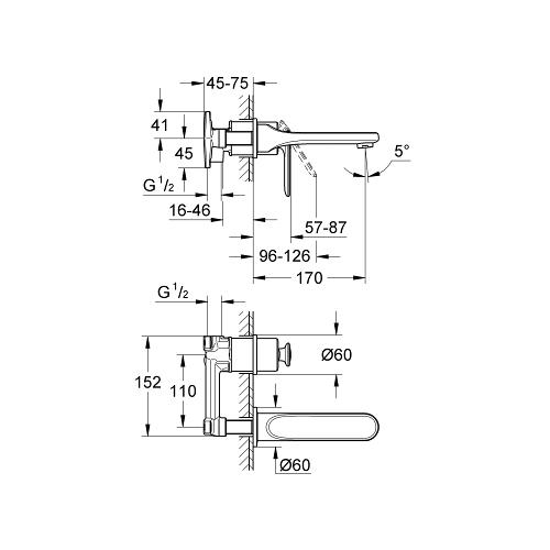 Grohe Veris Small Size 2 Hole Basin Mixer - Unbeatable Bathrooms