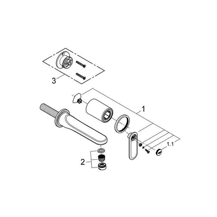 Grohe Veris Small Size 2 Hole Basin Mixer - Unbeatable Bathrooms