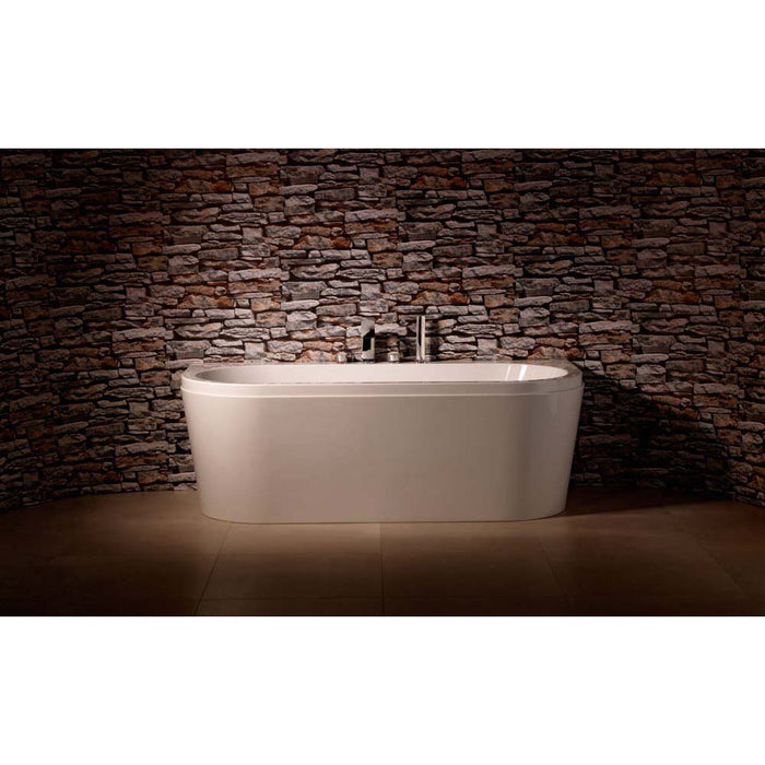 Carron Halcyon 1750mm x 800mm Carronite Oval Bath with Inset Option - White - Unbeatable Bathrooms