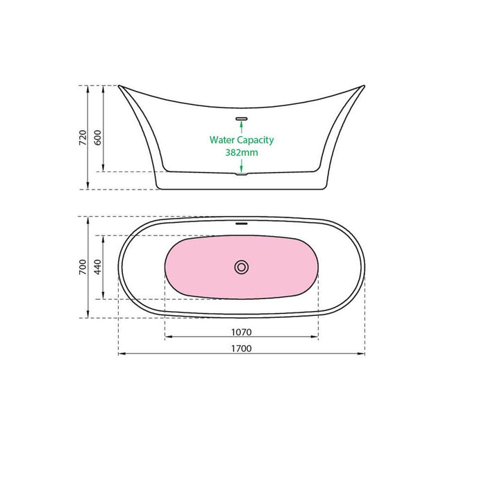 Charlotte Edwards Harrow 1700 x 700mm Slim-Edged Freestanding Bath - Unbeatable Bathrooms