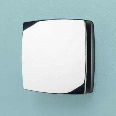 HiB Breeze Fan, Wall or Ceiling Mounted - Chrome with Timer and Humidity Sensor - Unbeatable Bathrooms