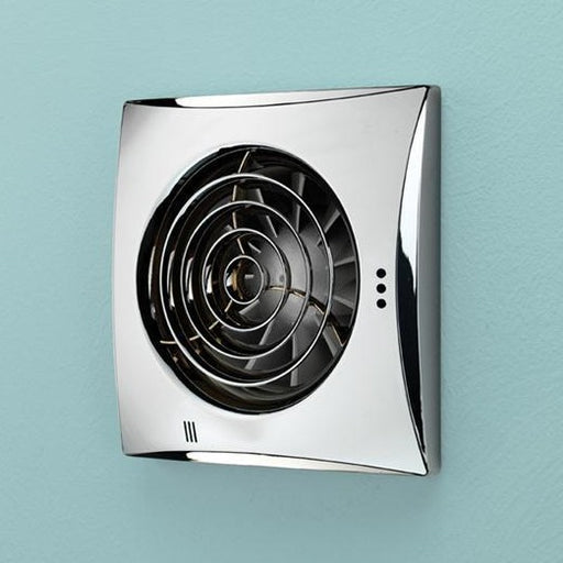 HiB Hush Fan, Wall or Ceiling Mounted - Chrome with Timer - Unbeatable Bathrooms