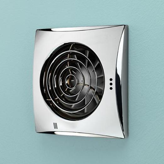 HiB Hush Low Voltage Fan, Wall or Ceiling Mounted - Chrome with SELV - Unbeatable Bathrooms