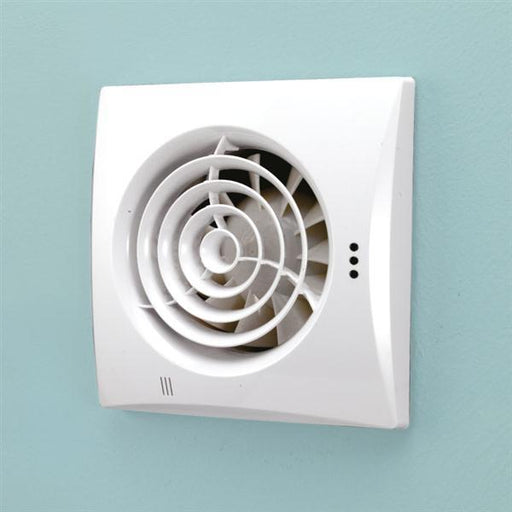 HiB Hush Fan, Wall or Ceiling Mounted - White with Timer and Humidity Sensor - Unbeatable Bathrooms
