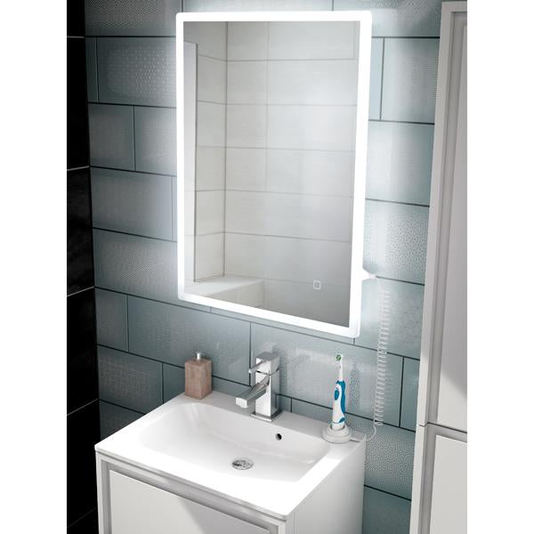 HiB Vega LED Mirror with Charging Socket - Unbeatable Bathrooms