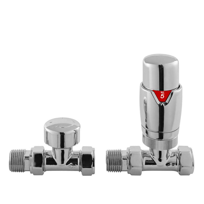 Hudson Reed Straight Luxury Thermostatic Radiator Valves - Unbeatable Bathrooms