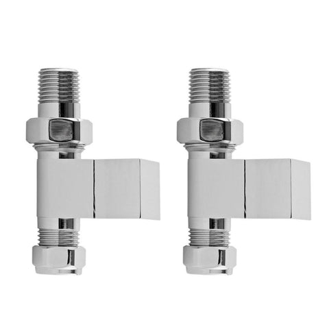 Hudson Reed Pure Square Radiator Valve Pack Straight - Unbeatable Bathrooms