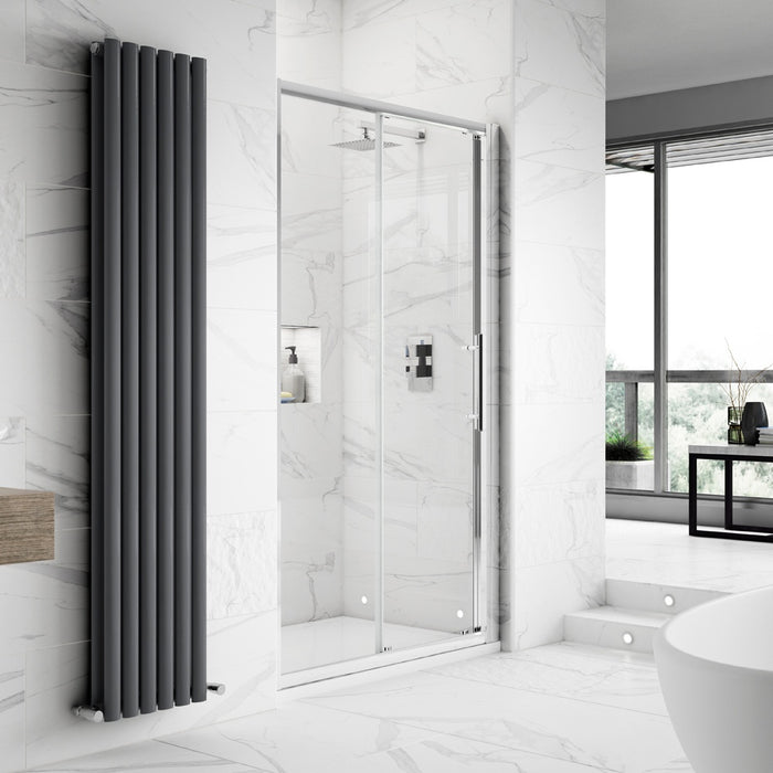 Hudson Reed Apex Sliding Shower Door - 8mm Glass - Unbeatable Bathrooms