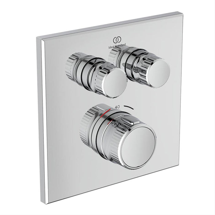 Ideal Standard Ceratherm Navigo Built-In Thermostatic 2 Outlet Square Shower Mixer - Unbeatable Bathrooms