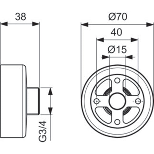 Ideal Standard Idealrain Fast Fix Connection Set for Exposed Shower Valves - Unbeatable Bathrooms