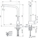 Ideal Standard Ceralook Single Lever L-Shape Spout Kitchen Mixer - Unbeatable Bathrooms
