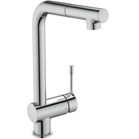 Ideal Standard Ceralook Single Lever L-Shape Spout Kitchen Mixer with Pull Out Spout - Chrome - Unbeatable Bathrooms