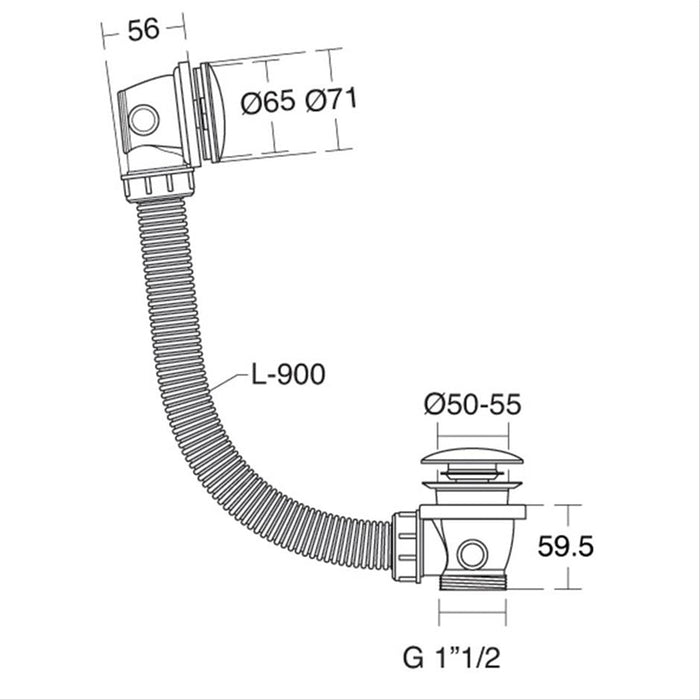 Ideal Standard Luxury 1 1/2" Bath Clicker Waste & Overflow - Unbeatable Bathrooms