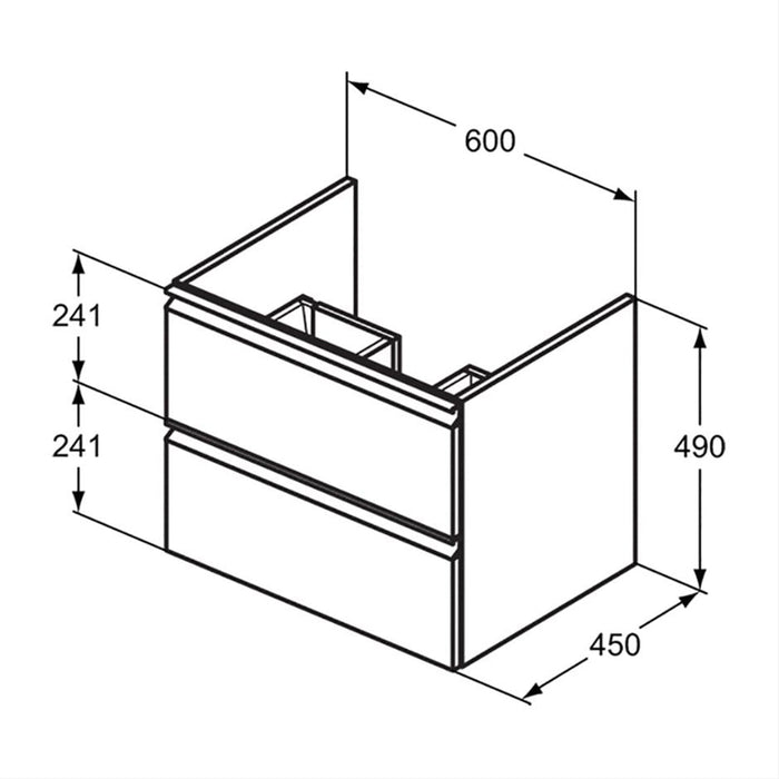 Ideal Standard Connect EQ Wall Hung Vanity Unit with 2 Drawers - Unbeatable Bathrooms