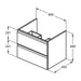 Ideal Standard Connect EQ Wall Hung Vanity Unit with 2 Drawers - Unbeatable Bathrooms