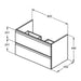 Ideal Standard Connect EQ Wall Hung Vanity Unit with 2 Drawers - Unbeatable Bathrooms