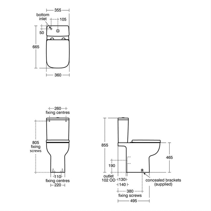 Ideal Standard i.Life A Close Coupled Comfort Height Toilet with Rimless+ Technology - Unbeatable Bathrooms