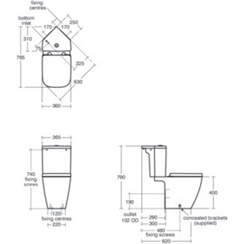 Ideal Standard i.Life S Compact Close Coupled Back To Wall Toilet with Rimless+ Technology - Unbeatable Bathrooms