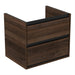 Ideal Standard Connect Air Wall Hung Vanity Unit with 2 Drawers - Silk Black + Wood - Unbeatable Bathrooms