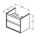 Ideal Standard Connect Air Wall Hung Vanity Unit with 2 Drawers - Silk Black + Wood - Unbeatable Bathrooms