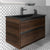 Ideal Standard Connect Air Wall Hung Vanity Unit with 2 Drawers - Silk Black + Wood - Unbeatable Bathrooms