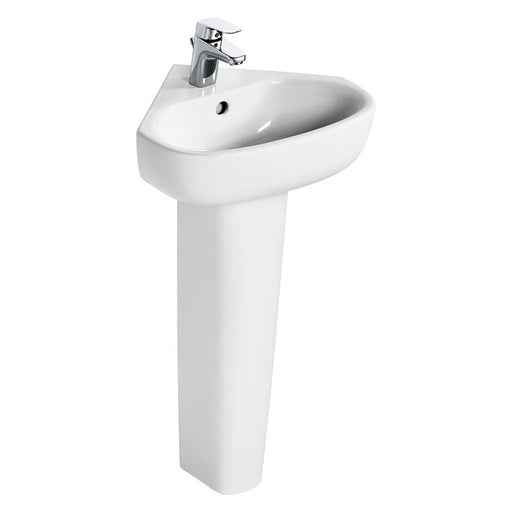 Ideal Standard Studio Echo 45cm Corner Handrinse Basin - 1 Taphole with Overflow - Unbeatable Bathrooms