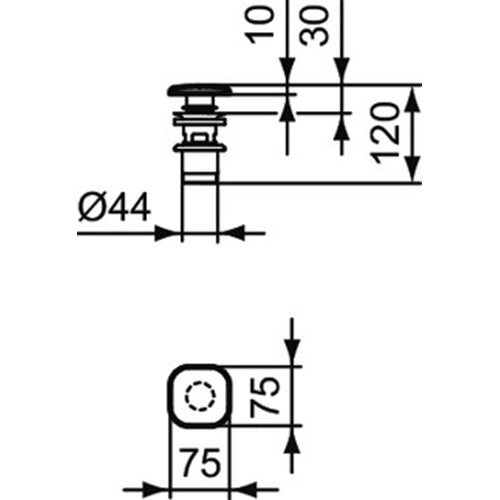 Ideal Standard Strada II Small Luxury Basin Clicker Waste - Slotted - Unbeatable Bathrooms