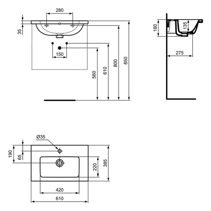 Ideal Standard i.Life S Compact Vanity Washbasin - Unbeatable Bathrooms
