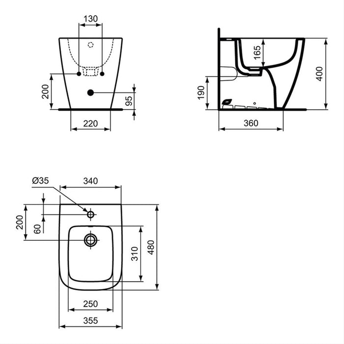 Ideal Standard i.Life S Compact Back To Wall Bidet - Unbeatable Bathrooms
