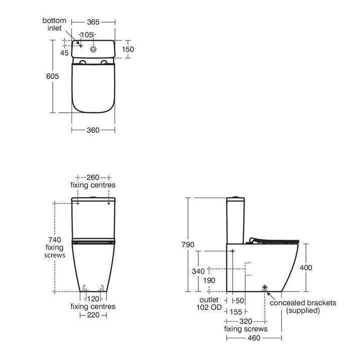 Ideal Standard i.Life S Compact Close Coupled Back To Wall Toilet with Rimless+ Technology - Unbeatable Bathrooms