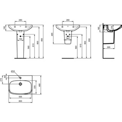 Ideal Standard i.Life A 1 Taphole Washbasin - Unbeatable Bathrooms