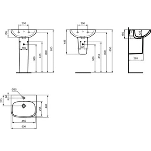 Ideal Standard i.Life A 1 Taphole Washbasin - Unbeatable Bathrooms