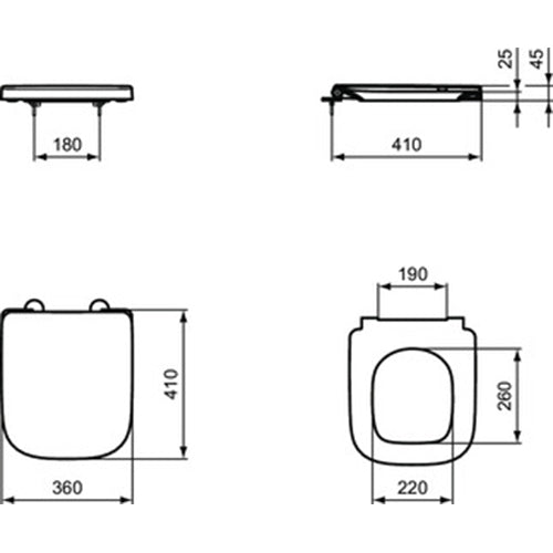 Ideal Standard i.Life S Compact Wall Mounted WC Bowl with Horizontal Outlet & Rimless+ Technology - Unbeatable Bathrooms