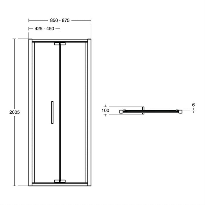 Ideal Standard i.Life Infold Door with Idealclean Clear Glass - Bright Silver - Unbeatable Bathrooms