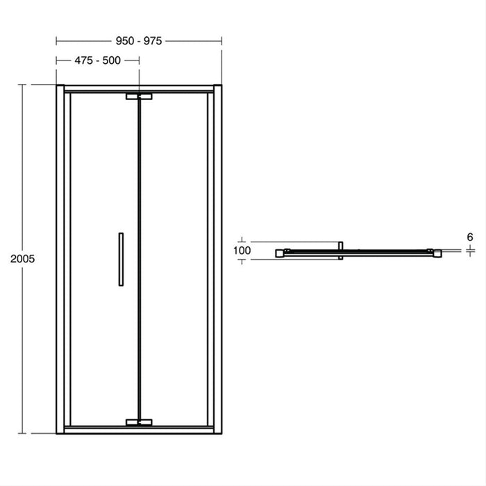 Ideal Standard i.Life Infold Door with Idealclean Clear Glass - Bright Silver - Unbeatable Bathrooms