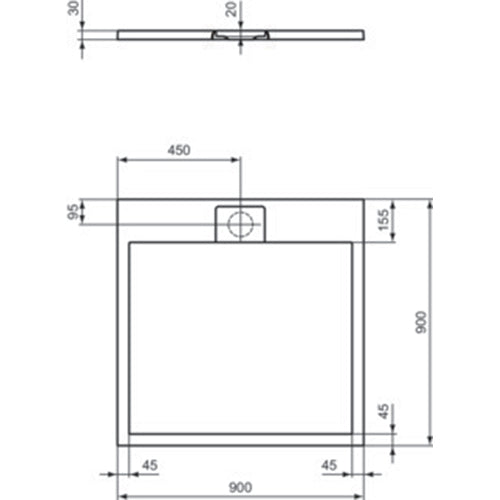 Ideal Standard Ultra Flat S i.Life Square Shower Tray - Unbeatable Bathrooms