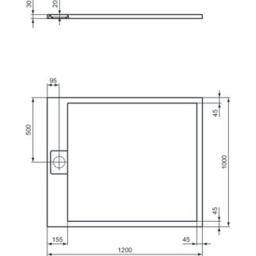 Ideal Standard Ultra Flat S i.Life Rectangle Shower Tray - Unbeatable Bathrooms