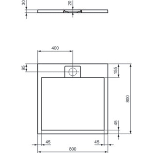 Ideal Standard Ultra Flat S i.Life Square Shower Tray - Unbeatable Bathrooms