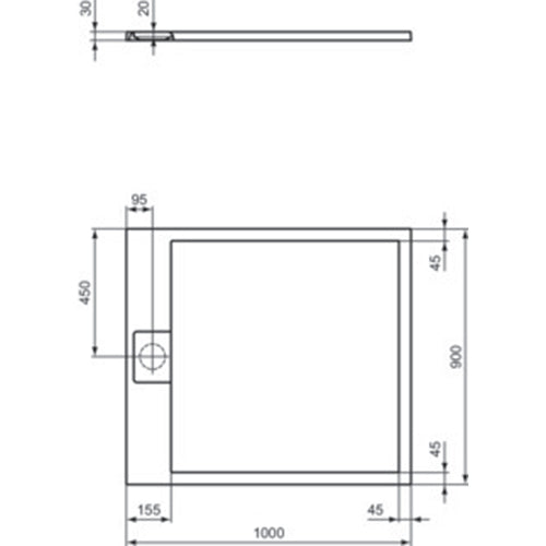 Ideal Standard Ultra Flat S i.Life Rectangle Shower Tray - Unbeatable Bathrooms
