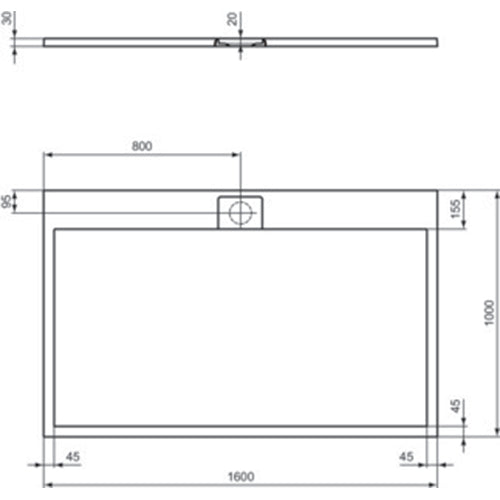 Ideal Standard Ultra Flat S i.Life Rectangle Shower Tray - Unbeatable Bathrooms