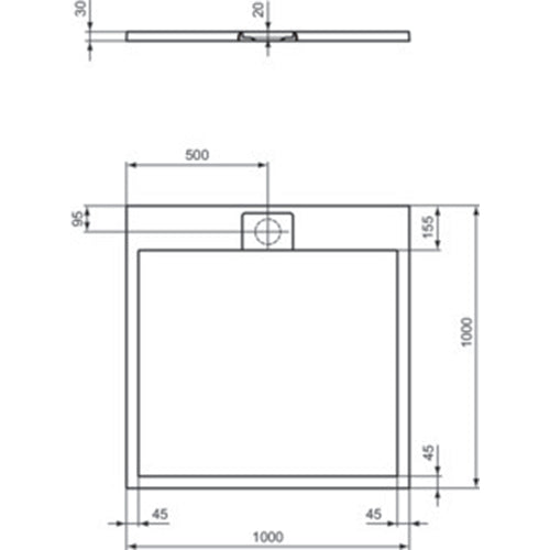 Ideal Standard Ultra Flat S i.Life Square Shower Tray - Unbeatable Bathrooms