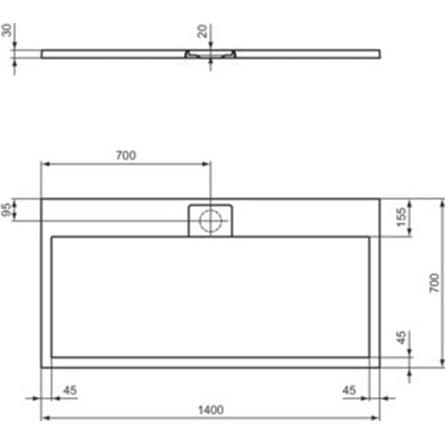 Ideal Standard Ultra Flat S i.Life Rectangle Shower Tray - Unbeatable Bathrooms