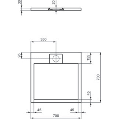 Ideal Standard Ultra Flat S i.Life Square Shower Tray - Unbeatable Bathrooms