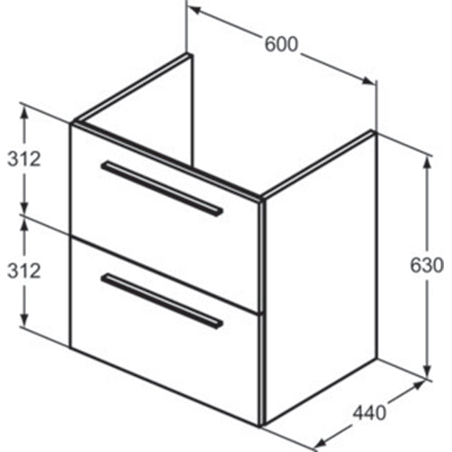 Ideal Standard i.Life A 60cm / 80cm / 100cm / 120cm Wall Hung Vanity Unit - Unbeatable Bathrooms