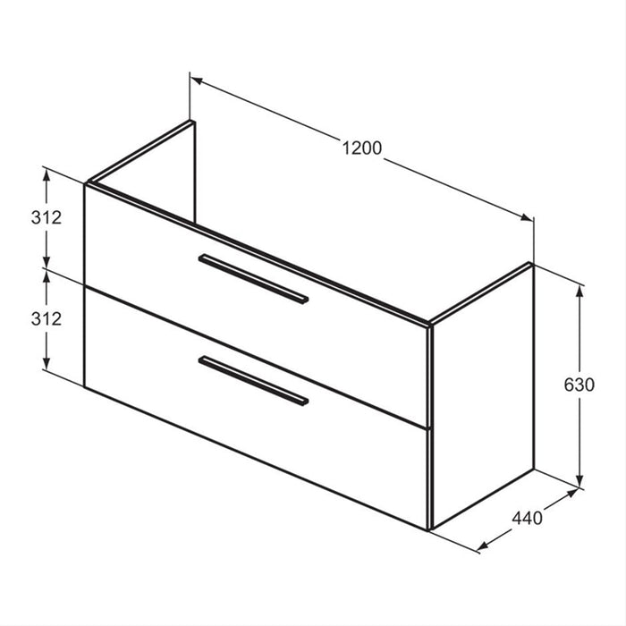 Ideal Standard i.Life A 60cm / 80cm / 100cm / 120cm Wall Hung Vanity Unit - Unbeatable Bathrooms