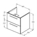 Ideal Standard i.Life B 60cm / 80cm / 100cm 2 Drawer Wall Hung Vanity Unit - Unbeatable Bathrooms
