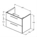 Ideal Standard i.Life B 60cm / 80cm / 100cm 2 Drawer Wall Hung Vanity Unit - Unbeatable Bathrooms