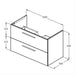 Ideal Standard i.Life B 60cm / 80cm / 100cm 2 Drawer Wall Hung Vanity Unit - Unbeatable Bathrooms